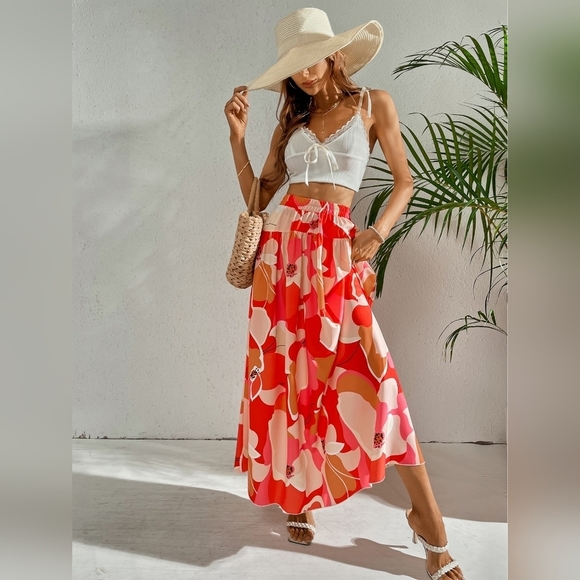 Floral Print A-line Skirt